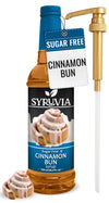 Syruvia Sugar-Free Cinnamon Bun Coffee Syrup - 25.4 fl oz Premium Coffee Flavoring Syrup - 0 Calorie- Kosher Coffee Syrups, Glut