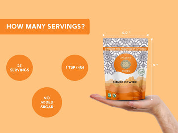 Ancient Roots Mango Fruit Powder - All-Natural Fruit Powder, Filled With Antioxidants, No Sugar Added, Indian Mango, Tropical Sm