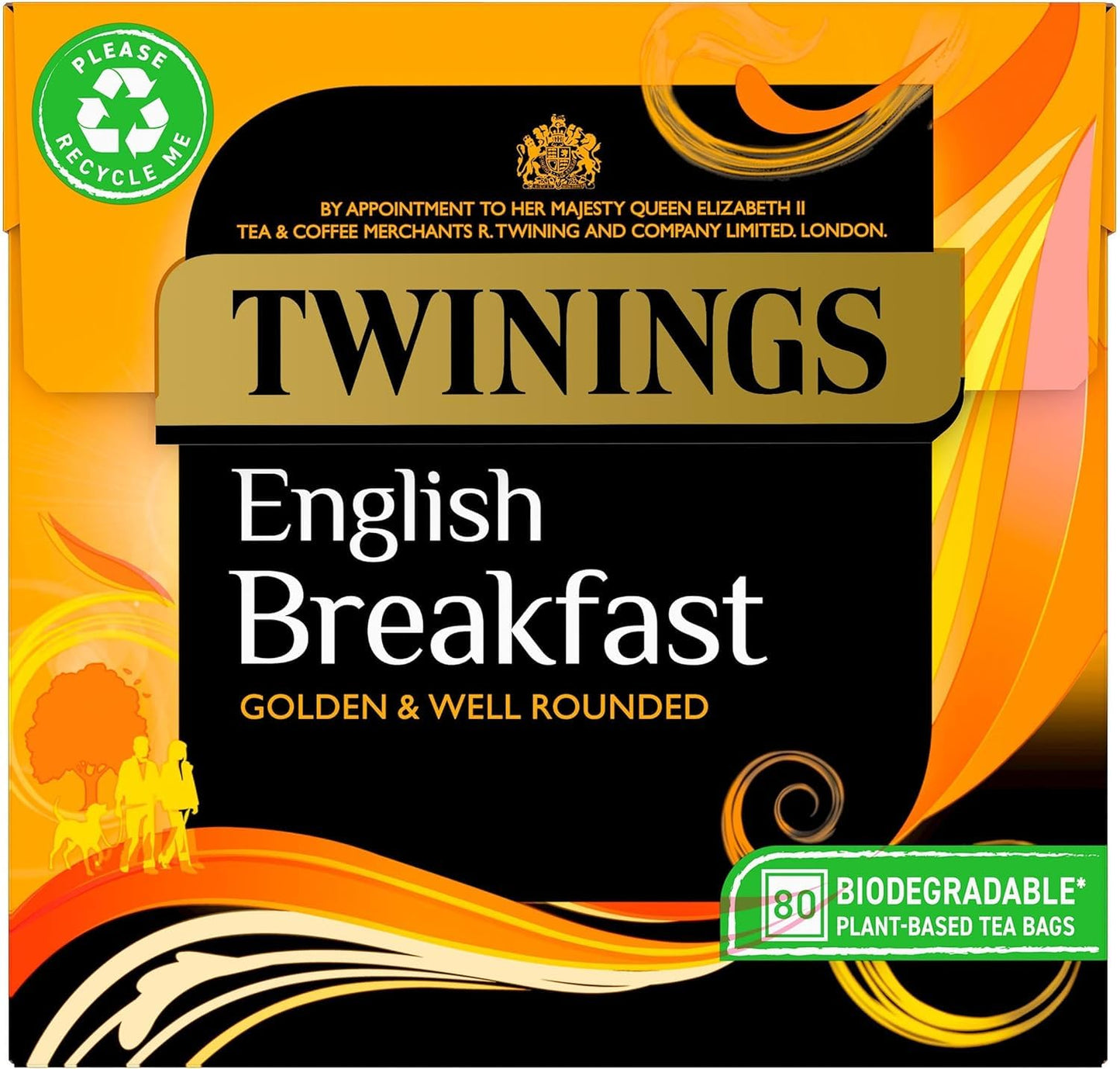 Twinings English Breakfast 80 Plant-Based Tea Bags 200G