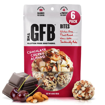 The Gluten Free Brothers Chocolate Cherry Almond Bites - Gluten Free Protein Balls - Non Gmo, Soy Free, Vegan - Snack Size Plant
