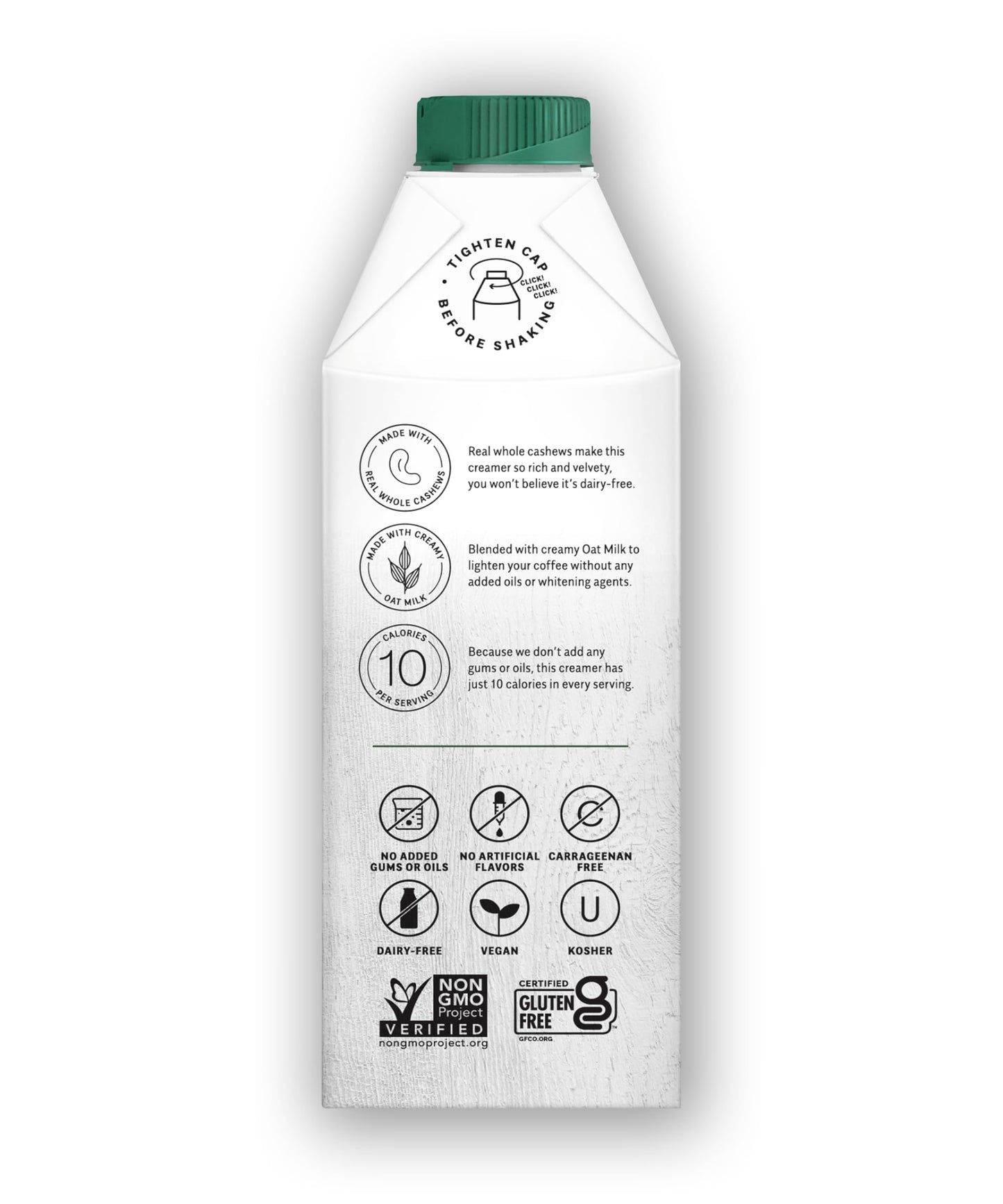 Elmhurst Milked - Unsweetened Cashew Creamer 25.4 Ounce (Pack of 6)