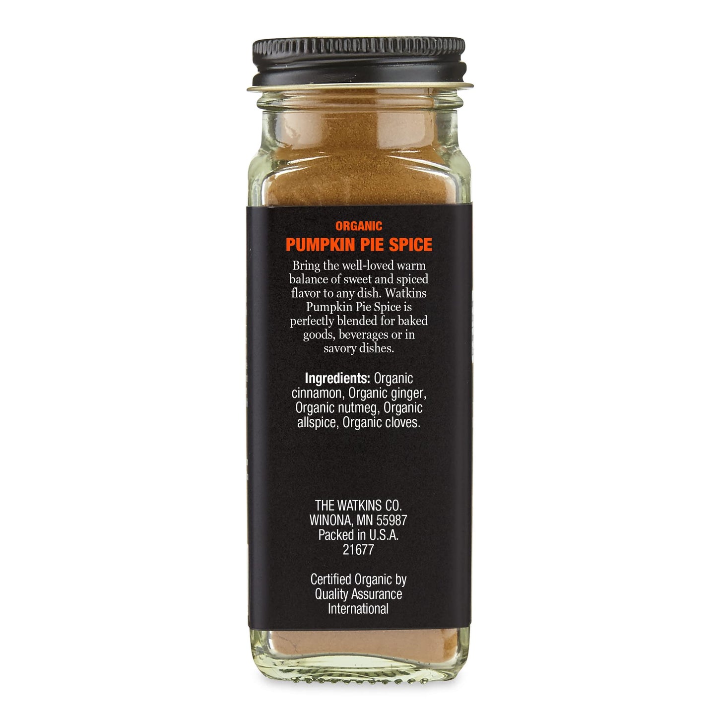 Watkins Organic Pumpkin Pie Spice, 2.6 Oz., 1-Pack