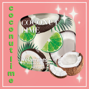 Velamints Sugar Free Mints - Breath Mints Tin Expressions Coconut Lime - Aspartame-Free Sweetened With Stevia, 20 Gram (Pack Of 6 Tins)