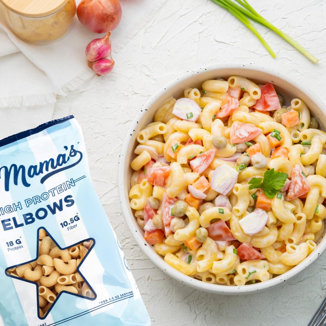 Yo Mamas Foods High Protein High Fiber Elbow Pasta | (3) 10.6 Ounce Bags. | Plant Based, Low Glycemic, and Gluten Free with Cle