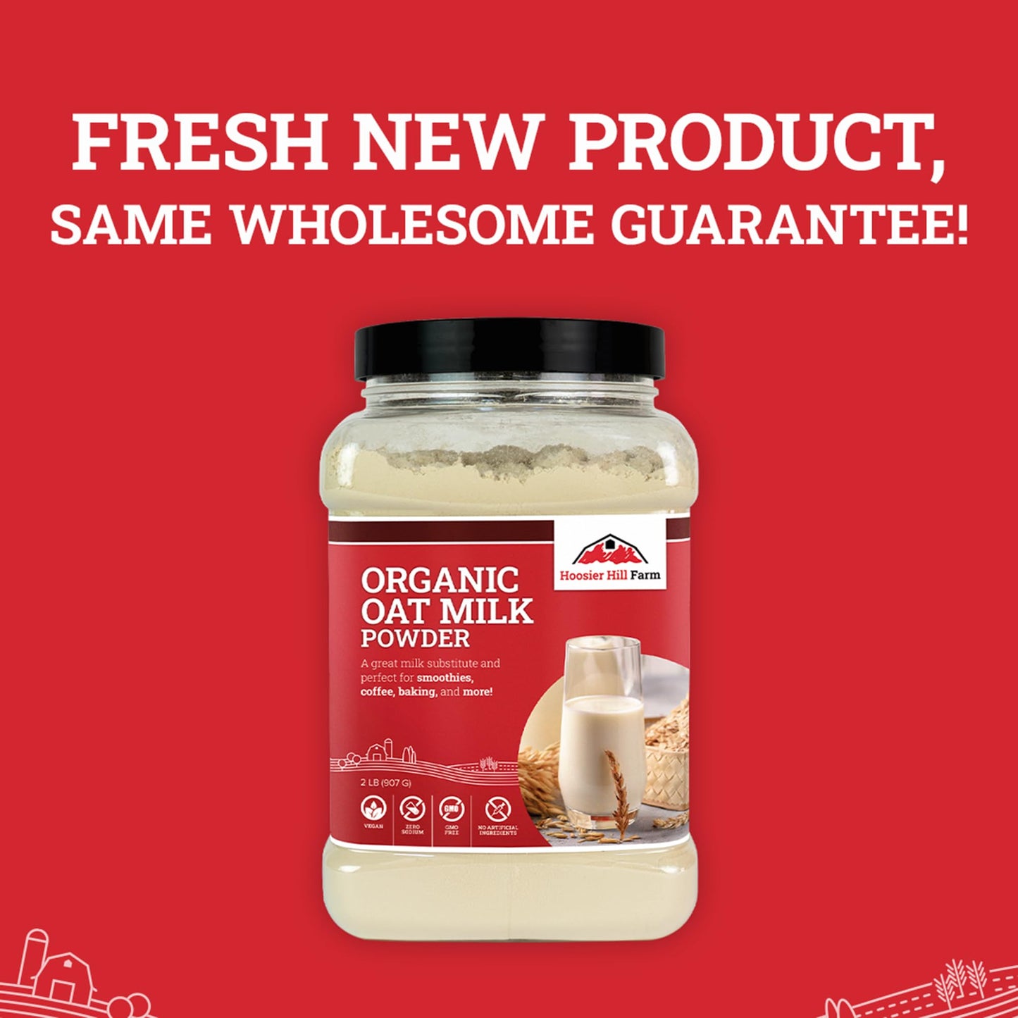 Hoosier Hill Farm Organic Oat Milk Powder 2LB (Pack of 1)