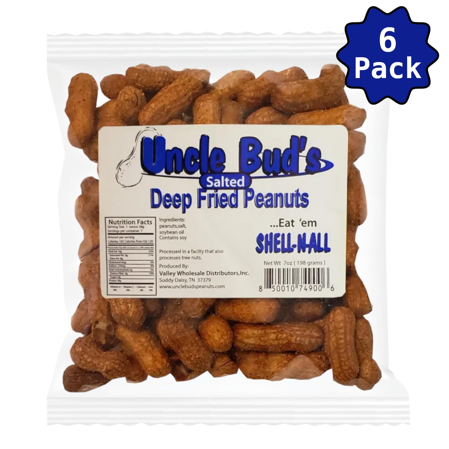 Deep Fried Peanuts -Eat Em Shell & All! (Salted) 6 Pack