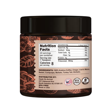 Orgfun Premium Mushroom Coffee With 7 Superfood Mushrooms, Great Tasting Arabica Instant Coffee, Includes Chaga, Lion'S Mane, Re