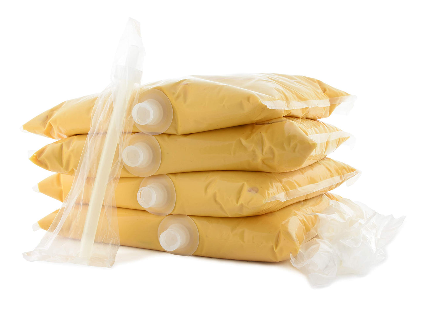 Snappy Ricos Nacho Cheese Sauce Bags Movie Theater Nacho Sauce for Nacho Cheese Dispenser 140 Oz Bags Pack of 4 includes disposable dispenser tubes