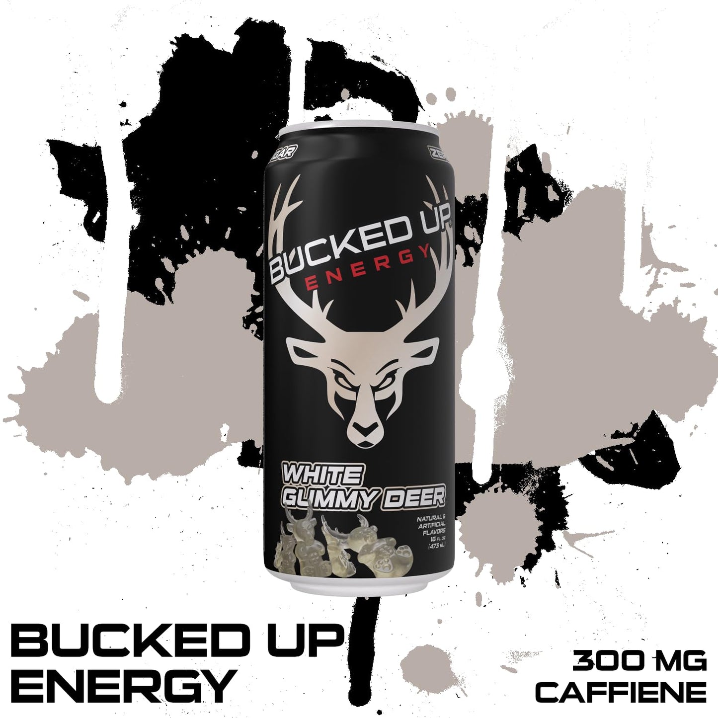 Bucked Up Energy Drink 300mg - White Gummy Deer Flavor (12 CT)