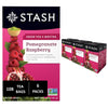 Stash Tea Pomegranate Raspberry & Matcha Green Tea - Caffeinated, Non-GMO Project Verified enhanced Tea with No Artificial Ingredients, 18 Count (Pack of 6) - 108 Bags Total