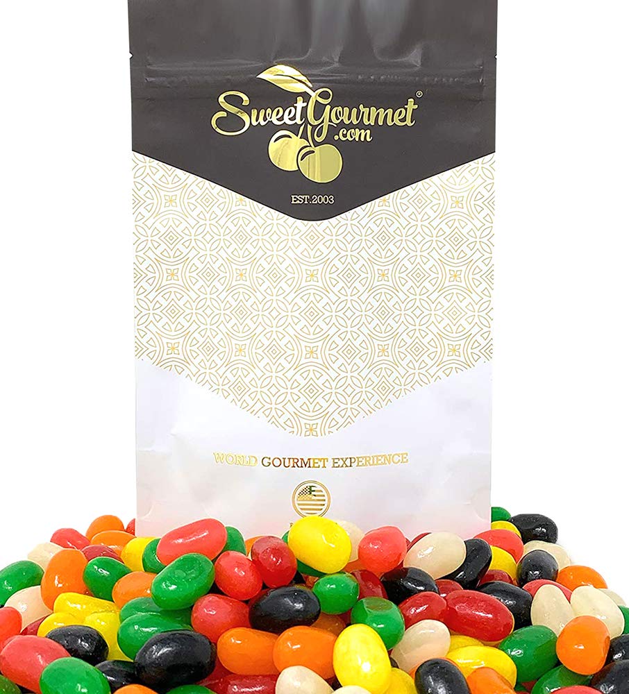 SweetGourmet Spice-Flavored Jumbo Jelly Beans, 7 Classic Flavors Candy Mix, 2 Pounds