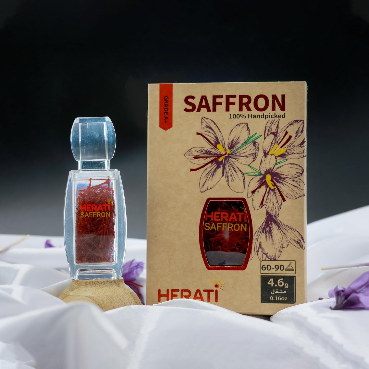 Herati Saffron Premium 4.6g Superior All-Red Threads - Ideal for Paella, Risotto, Tea, and Milk - Super Negin Culinary Spice