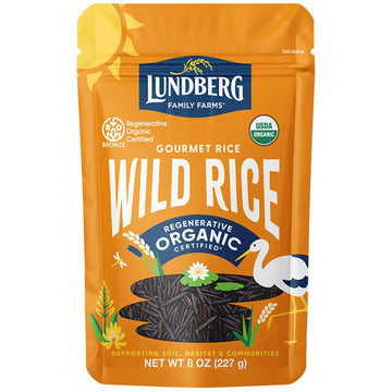 Lundberg Organic Wild Rice - 100% Natural California Cultivated Black Wild Rice for Healthy Meals, Vegan Food, Gluten-Free Rice,