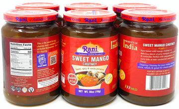 Rani Sweet Mango Chutney (Indian Preserve) 36Oz (2.2Lbs) 1Kg Value Pack, Glass Jar, Ready To Eat, Vegan, Pack Of 5+1 ~ Gluten Fr
