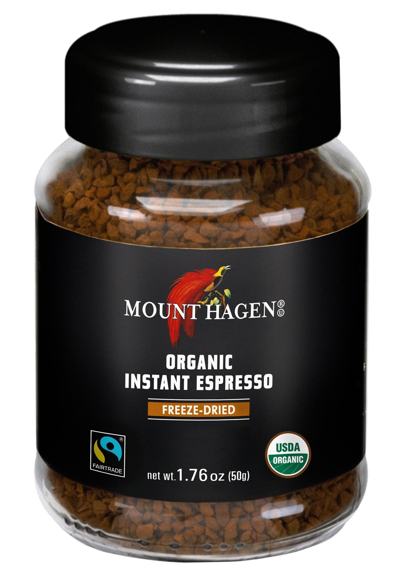 Mount Hagen Instant Espresso Coffee, Eco-friendly Organic Espresso Coffee Made From Medium Roast Arabica Beans, Freeze Dried Ins
