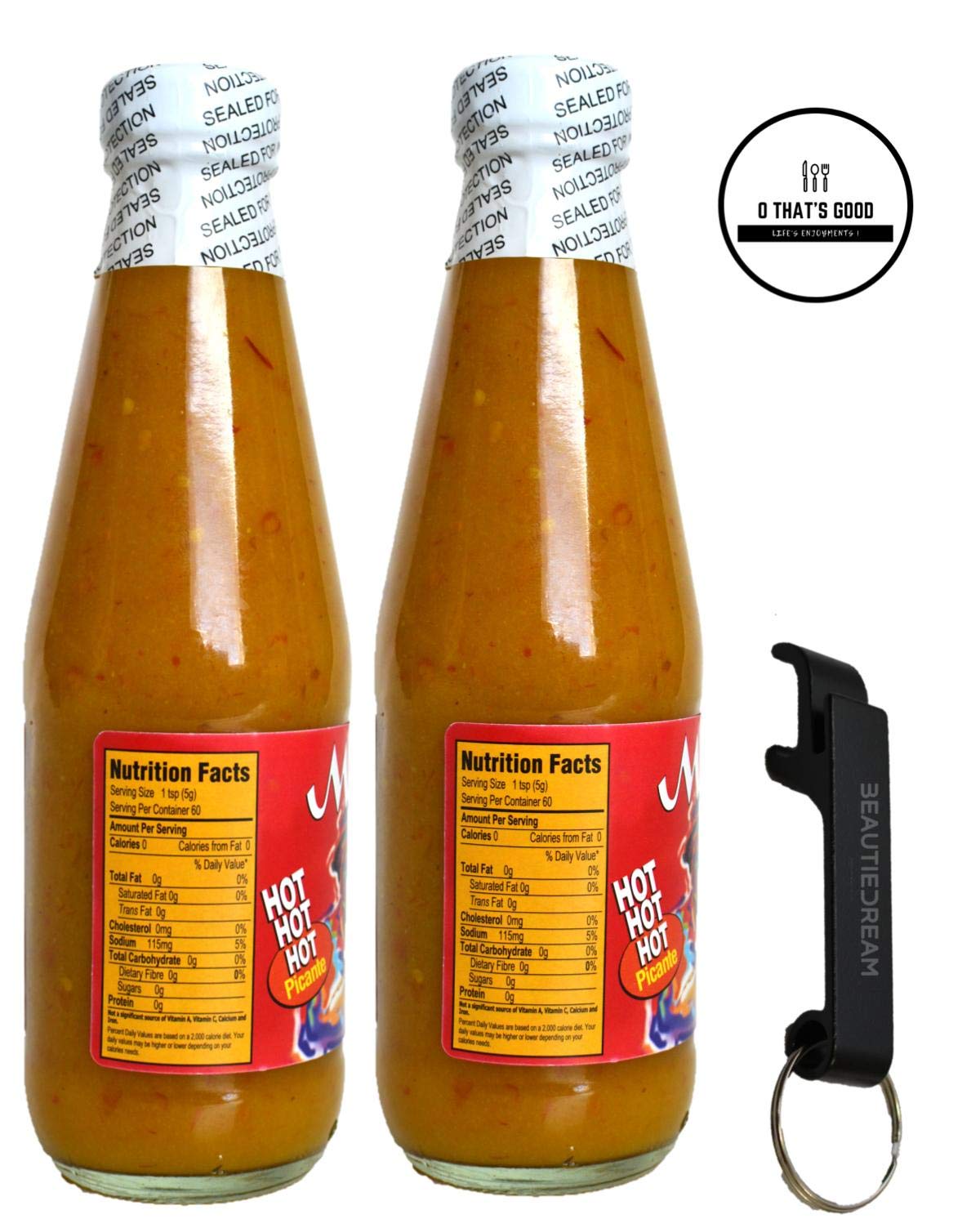 Matouks Calypso Sauce 10-Ounce Bottles (Pack of 2) with Keychain Bottle Opener in Sealed O Thats Good Packaging (Pack of 2)