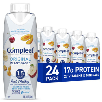 Compleat Original 250mL, Plant-Based Nutritionally Complete Tube Feeding Formula, Fruit Medley Flavor, 24 Pack