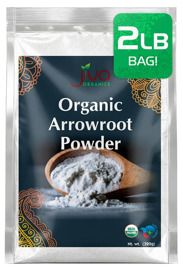 Jiva Organics Organic Arrowroot Flour (Powder) 2 Pound Bag - Raw, Non-Gmo, Gluten Free