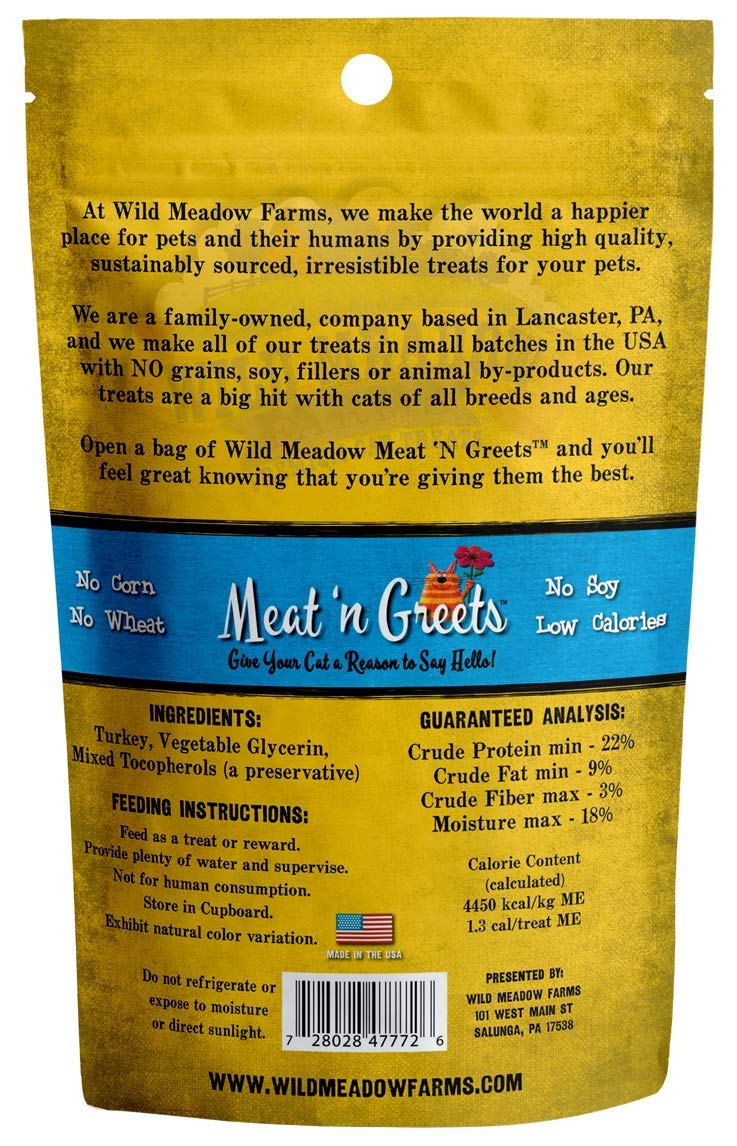 Wild Meadow Farms - Cat Treats - Meat 'N Greets - Soft Jerky Treats With Real Meat, High Protein, Grain-Free, Perfect For Traini