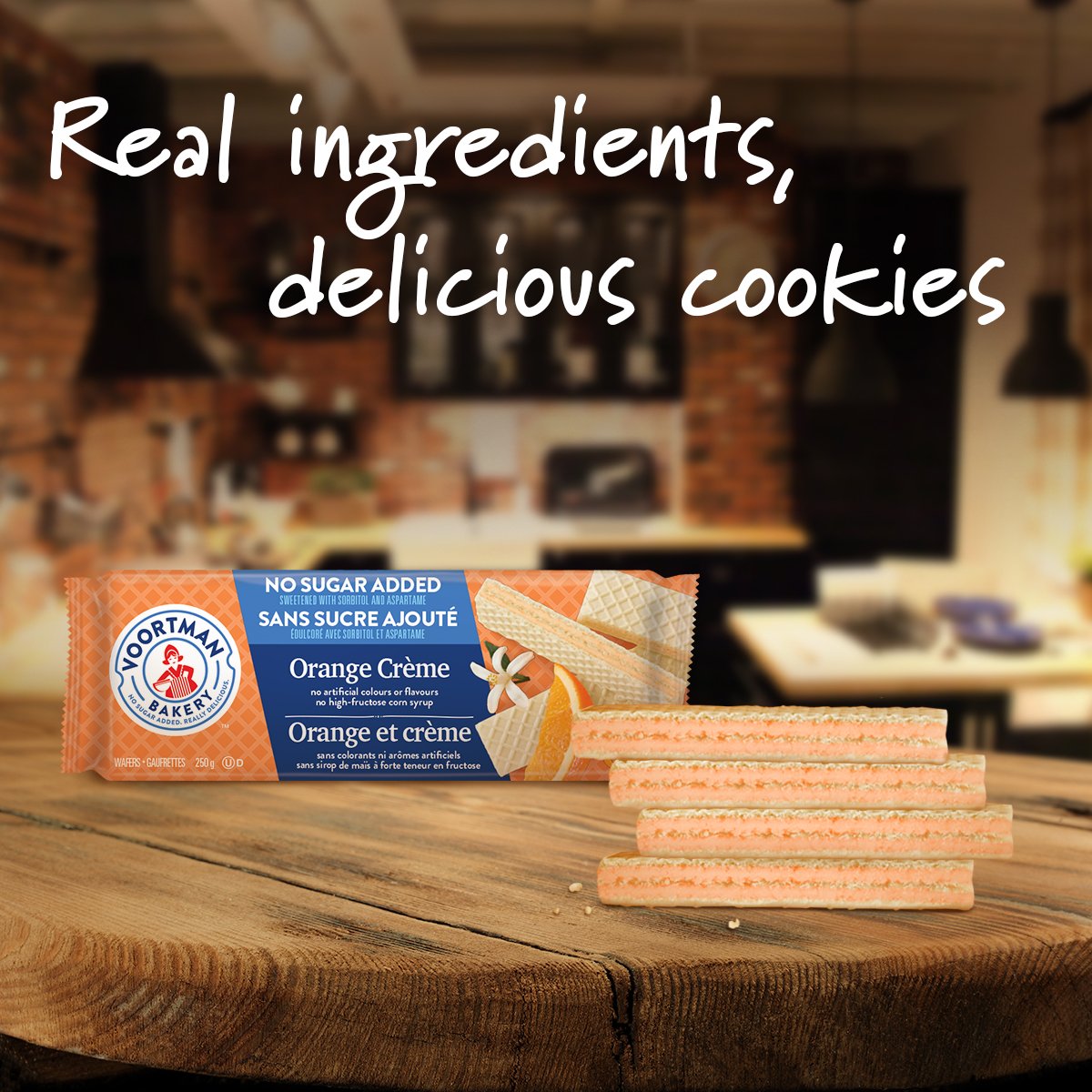 Voortman Sugar Free Orange Creme Wafers Cookies 9 Oz (Pack Of 6)