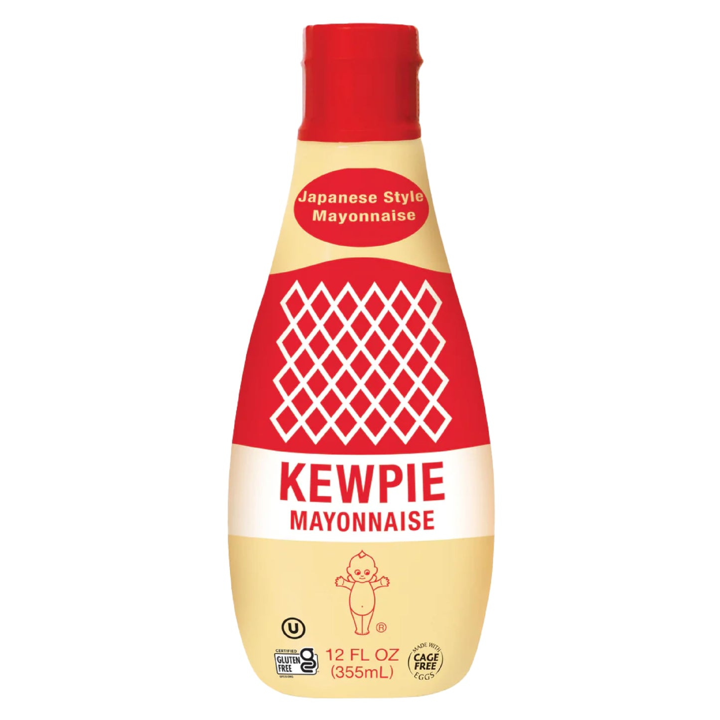 Kewpie Mayonnaise (Product Of Usa) Authentic Japanese-Style Mayonnaise Rich & Creamy Umami Flavor Made With Cage-Free Eggs Gluten Free Kosher Condiment Perfect For Sandwiches Sushi Salads & Dips 12 Oz