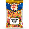 TAJ Gourmet Farfar Fryums Wheat Pellet Tube, 400g, Okra Flavor, 14 Ounce
