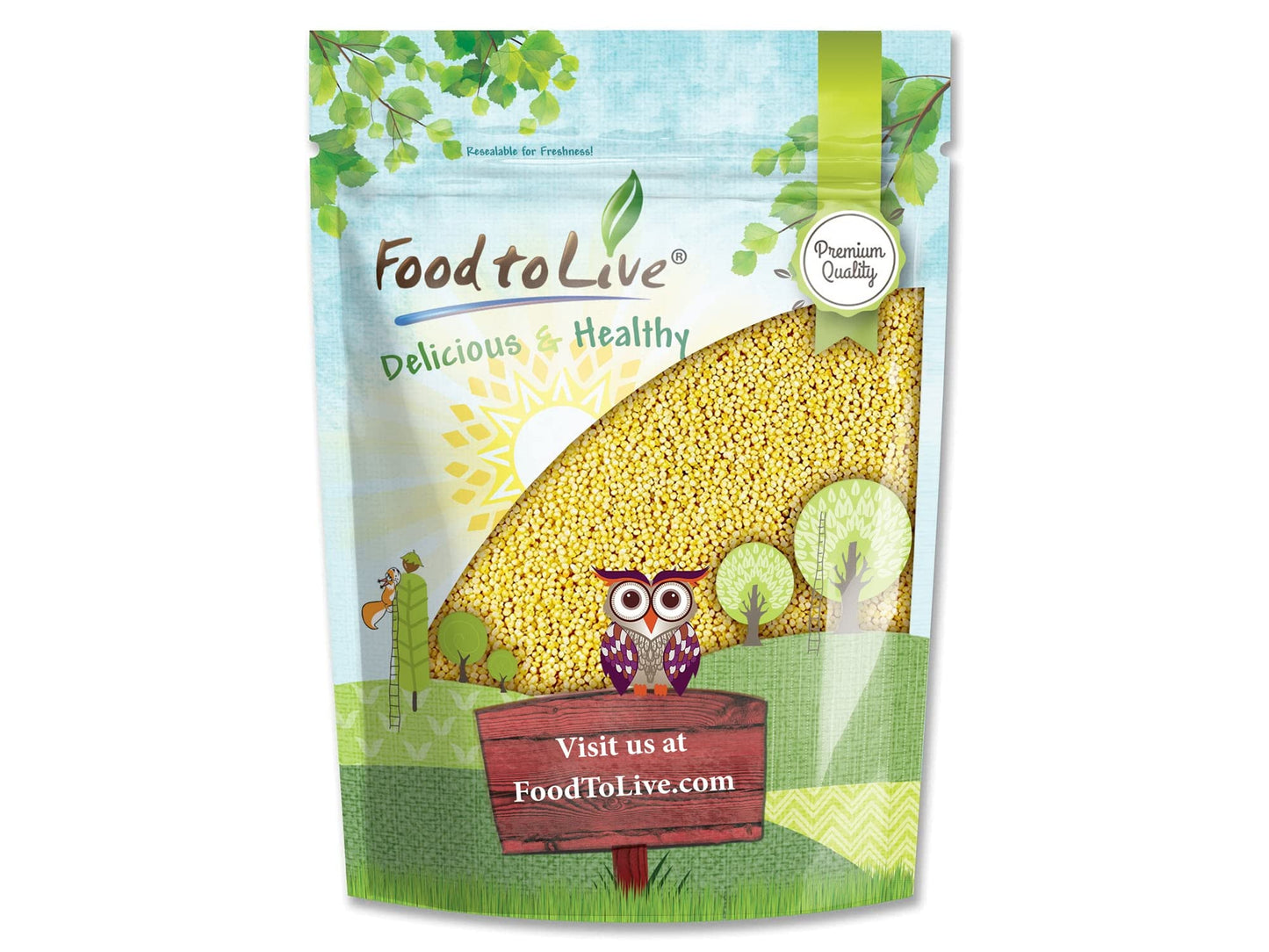 Food to Live Hulled Millet, 1.5 Pounds - Whole Grain Seeds, Kosher, Raw, Bulk