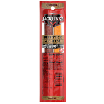 Jack Link s Original Beef & Cheese Combo, Classic Snack Pack, Made with 100% Beef and Real Wisconsin Cheese, 8g protein, Great