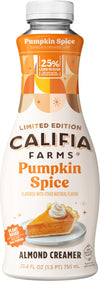Califia Farms - Pumpkin Spice Almond Milk Coffee Creamer, 25.4 Oz, Dairy Free, Plant Based, Vegan, Gluten Free, Non GMO, Almond