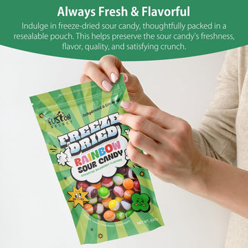 Fusion Select 120g Rainbow Bean Candy - Assorted Freeze Dried Candy Pack with Sour Flavors - Dehydrated, Crunchy, Colorful Treat