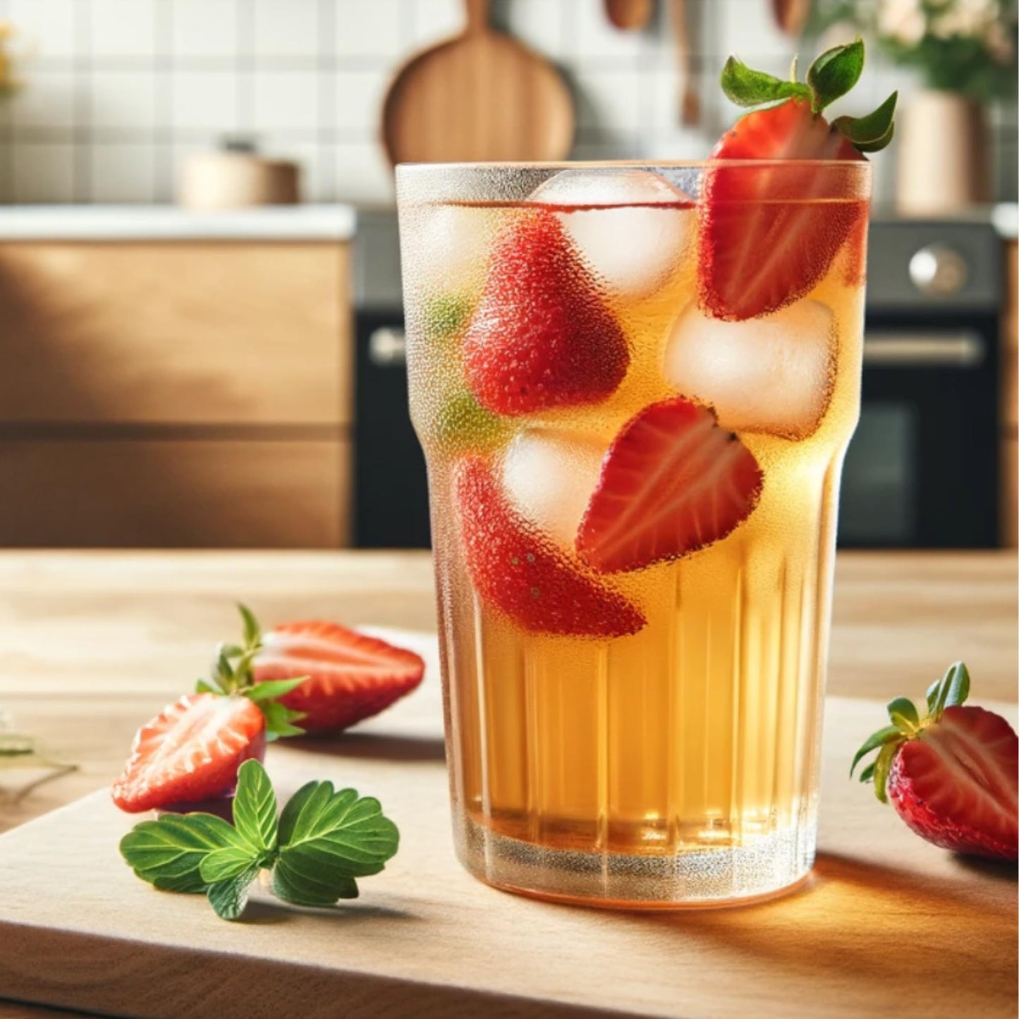 Waka Instant Green Tea Mix, Strawberry Flavored - 100% Tea Leaves, No Additives, Unsweetened Travel Size Tea Powder - Easy Quick