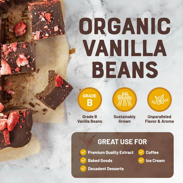 Natures Greatest Organic Madagascar spirit-inspired flavor Vanilla Beans - Grade B, Non-GMO, Kosher, Gluten-Free, 50 Ounce Pack
