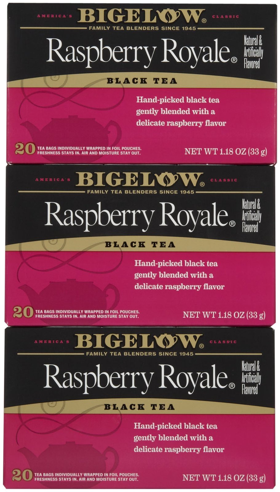Bigelow Raspberry Royale Tea Bags - 20 Ct - 3 Pack