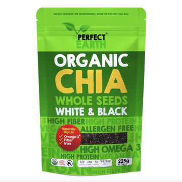 Perfect Earth Chia Seeds - Organic, Gluten-Free, Allergen-Free, Vegan, Keto-Friendly, High in Omega-3, Iron & Protein. for Healt