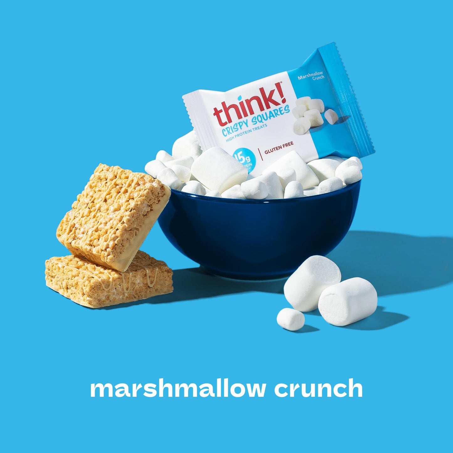 think! High Protein Crispy Squares Marshmallow Crunch , 10 Count Pack