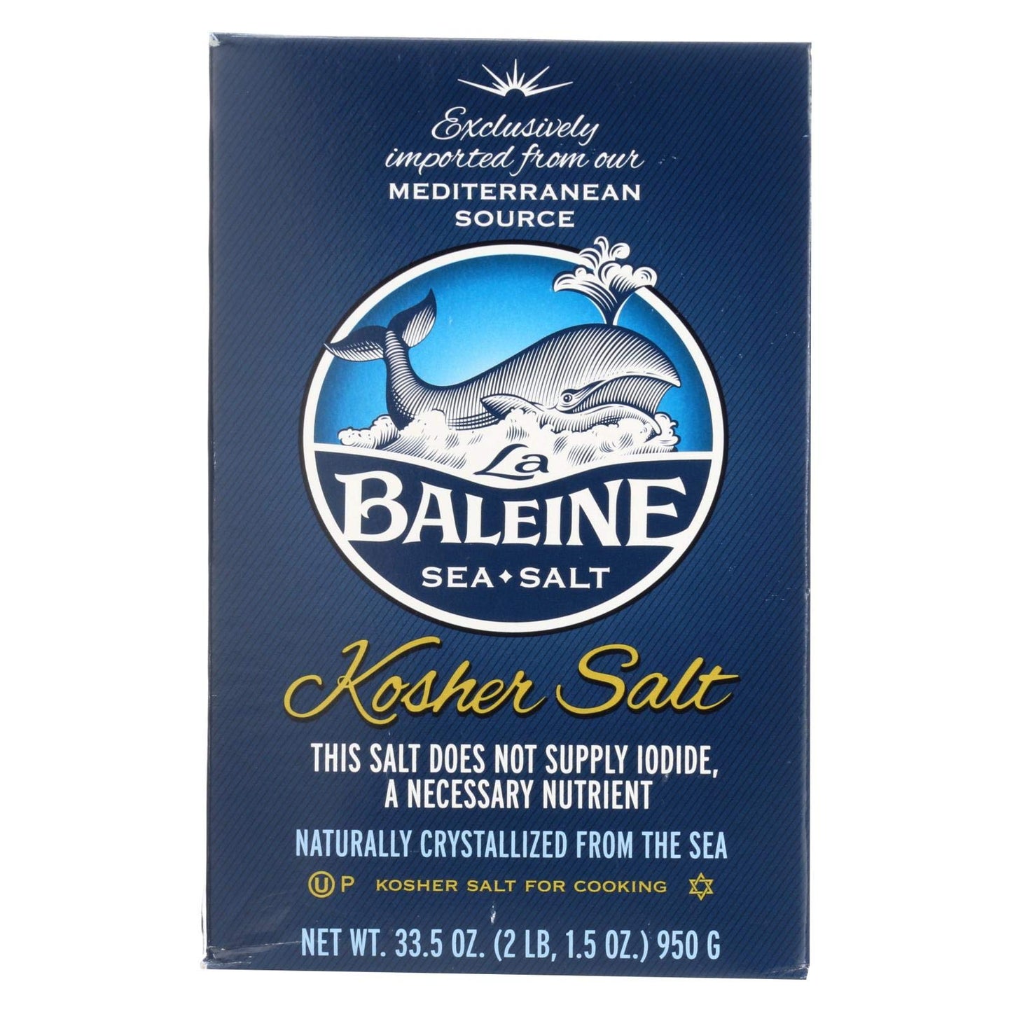La Baleine Kosher Salt, 33.5oz (Pack of 6)