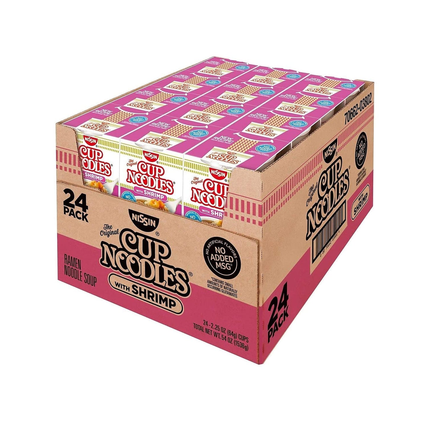 Nissin Cup Noodles With Shrimp, 2.25 Oz., 24/Box (03802)