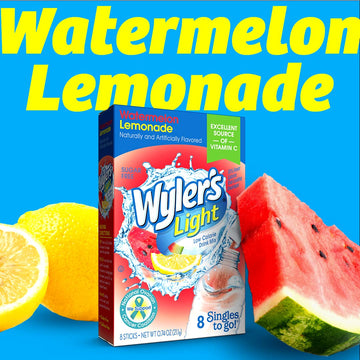 Wyler s Light Singles To Go Powder Packets, Water Drink Mix, Watermelon Lemonade, 96 Servings, 8 Count x Pack of 12