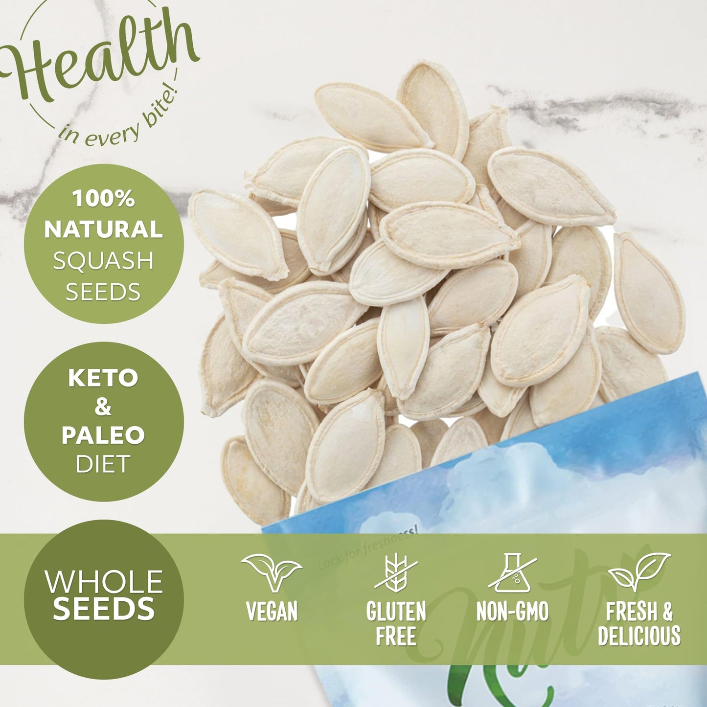 Nuts U.S. - Pumpkin Seeds | Raw And Unsalted | Keto And Paleo Friendly | Vegan And Healthy Snacks In Resealable Bags (2 Lbs)