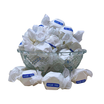 Sugar Free Vanilla Salt Water Taffy - 1Lb (16Oz) Bulk Bag Individually Wrapped Soft & Chewy Nut Free, Gluten Free, Diabetic & Keto Friendly Gourmet Candy For Taffy Lovers