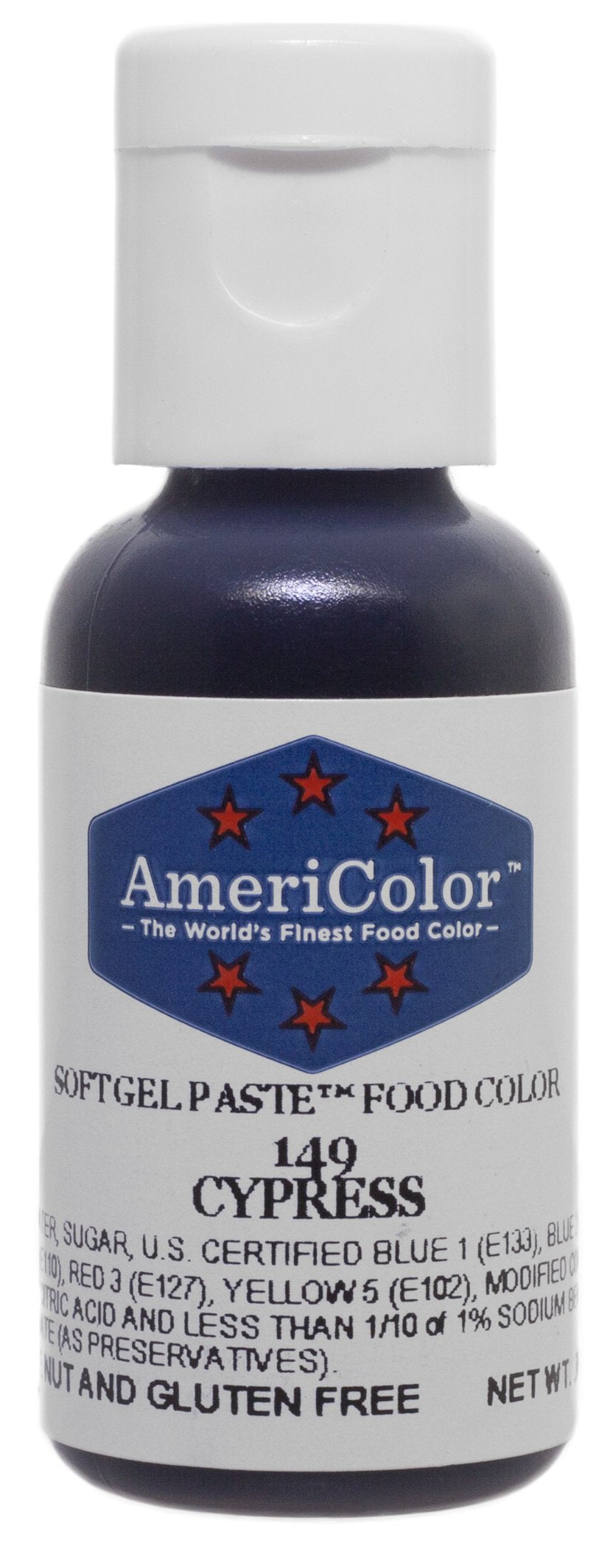 Americolor, Cypress, 0.75 Ounce Bottle, Soft Gel Paste Food Color