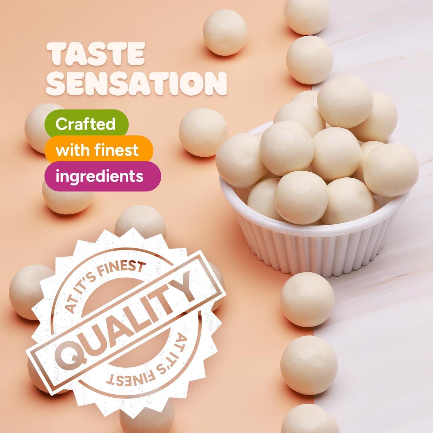 Gumballs For Gumball Machine Refills - 1 Inch Large Bubble Gumballs - Pineapple Flavored Bubble Gum White Gumball - Kids Chewing Gum - Bulk Gum Balls 1.7 Lb - Vending Machine Refill