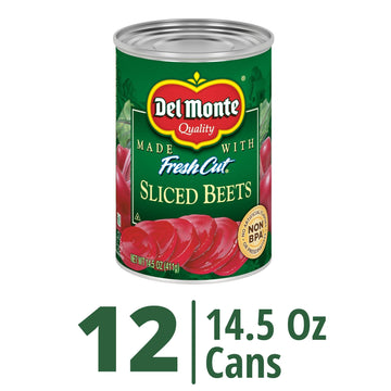 Del Monte Fresh Cut Canned Beets Sliced Canned Vegetables, 12 Pack, 14.5 Oz Can