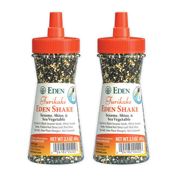 Eden Shake Furikake, Made In Japan, Rice Seasoning, No Sugar, Seaweed, Nori, Pickled Red Shiso Leaf, Black And White Sesame Seeds, Rice Topping, Onigiri, 2.1 Oz (2-Pack)