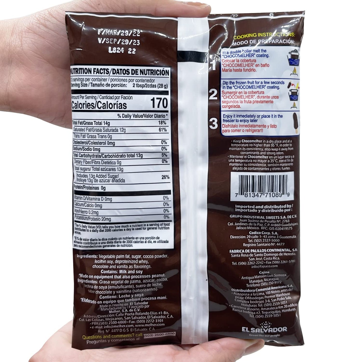 CHOCOMELHER Clasico - 12 Pack Milk Chocolate Flavored Coating for Chocobananos - Best to Cover Frozen Bananas & Strawberries - T