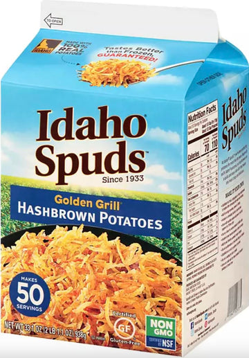 Idaho Golden Grill Hashbrown Potatoes, 33Oz. Per Carton, Makes 50 Servings, Non-Gmo, Gluten Free