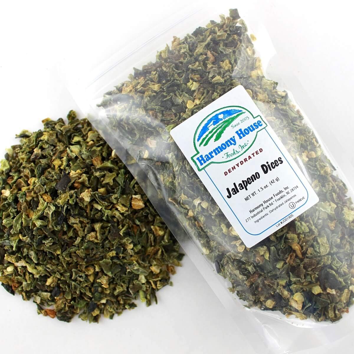 Harmony House Dried Jalapeno Peppers – Dehydrated Peppers For Cooking, Camping, Emergency Supply And More, 1.5 Oz, Zip Pouch