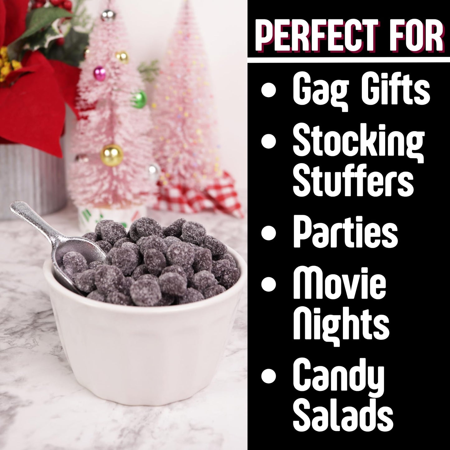 Holiday Sour Patch Kids Coal Theatre Box, Shareable Size Gummy Candy Packs, Stocking Stuffer, Gift Filler, Movie Night Candies,