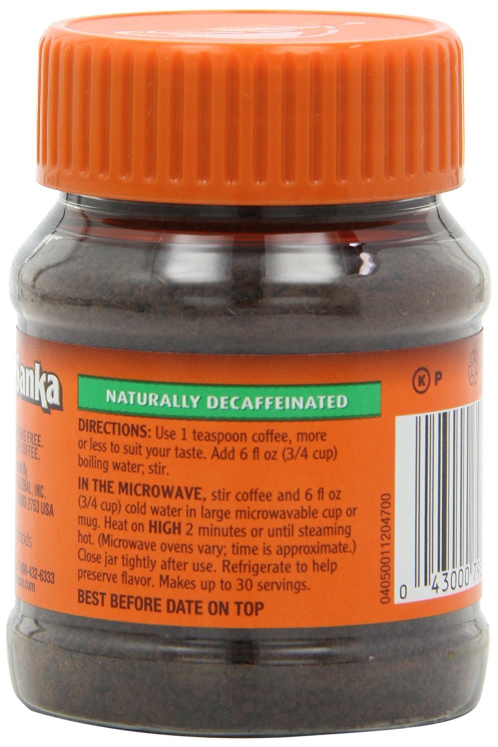 SANKA Decaf Instant Coffee - 12 Pack, 2 oz Jars, Model 00043000793329
