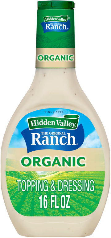 Hidden Valley Original Ranch Organic Salad Dressing & Topping, Gluten Free - 16 Ounce Bottle (Package May Vary)
